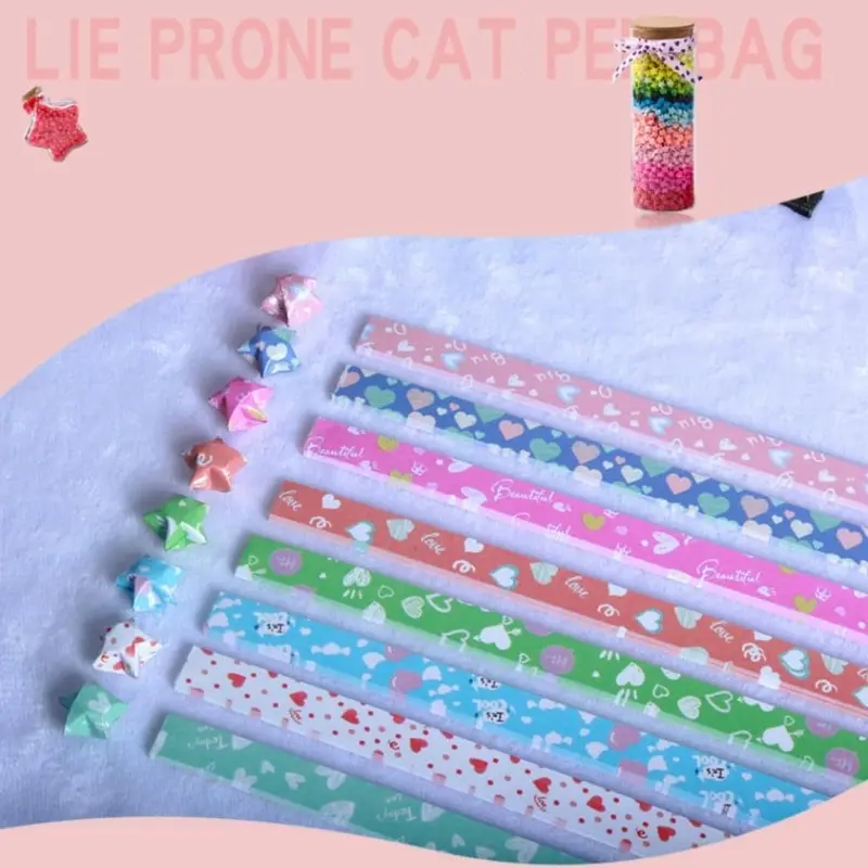 Giấy Origami, 540 Tờ, Hình Ngôi Sao, Thủ Công Tay Tự Làm, Giấy Ngôi Sao May Mắn, Dải Giấy Ngôi Sao Gấp, Thích Hợp Cho Thủ Công Mỹ Nghệ Giấy 1