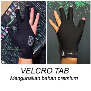 billiard gloves predator sarung tangan billiard spandex lyca elastis licin dan nyaman pria wanita  sarung tangan billiard tiga jari anti selip elastis
