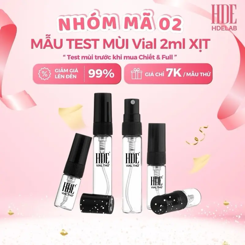 [NHÓM Mã02] Mẫu Thử Vial 2ml Hoa Test mùi Nam Nữ Đa Dụng HDELAB02 like father Nước