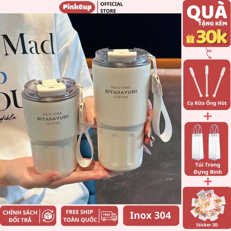 HÀNG CHÍNH HÃNG Ly giữ nhiệt cao cấp SITARAYURI,L ,cốc nước giữ nhiệt thể thao PINKCUPS khắc tên Ly giữ nhiệt inox cao cấp 304 PC59