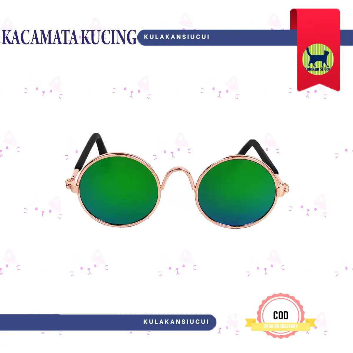 Kacamata Kucing 1 Pcs Warna Random bentuk Bulat