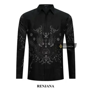 Batik ARKANZA Renjana Kemeja Batik Pria Lengan Panjang Slimfit Premium Bahan Katun Lapis Furing