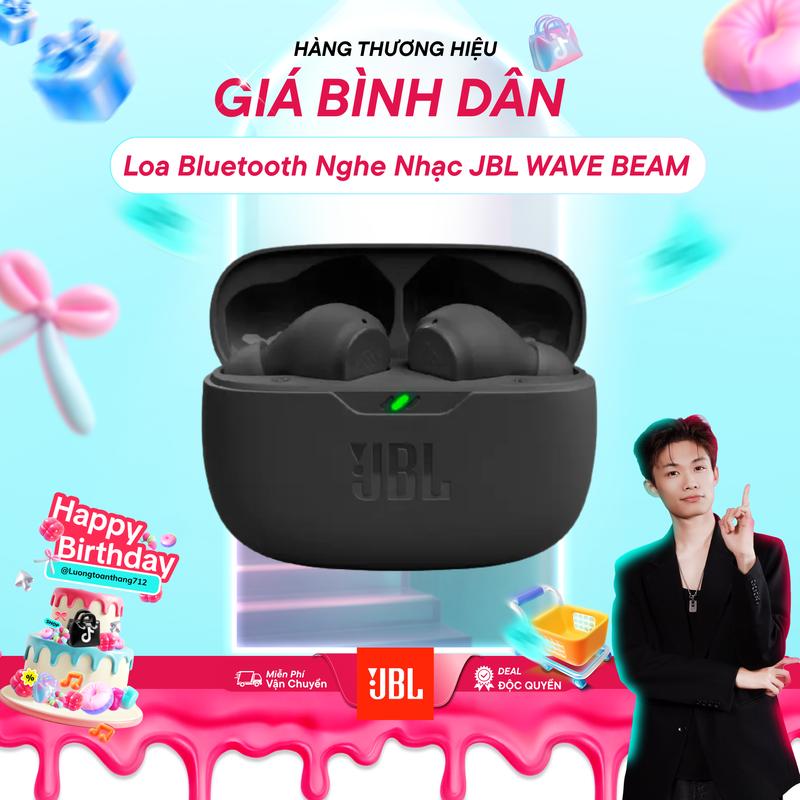   JBL x Luongtoanthang  Tai nghe Bluetooth JBL WAVE BEAM True wireless earbuds | Pin 32 giờ | Chống nước IP54 | Hỗ trợ JBL Headphones App - Hàng Chính Hãng 