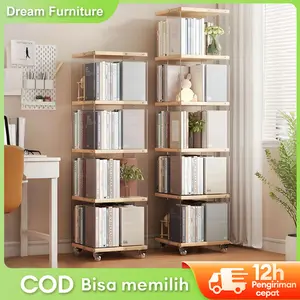 DF-1-Rak Buku Berdiri Di Lantai Akrilik Yang Dapat Diputar Lemari Pajangan Figurin Yang Dapat Dipindahkan rak buku lantai akrilik yang dapat diputar  Rak Buku Berdiri Di Lantai Akrilik Yang Dapat Diputar Lemari Pajangan Figurin Yang Dapat Dipindahkan