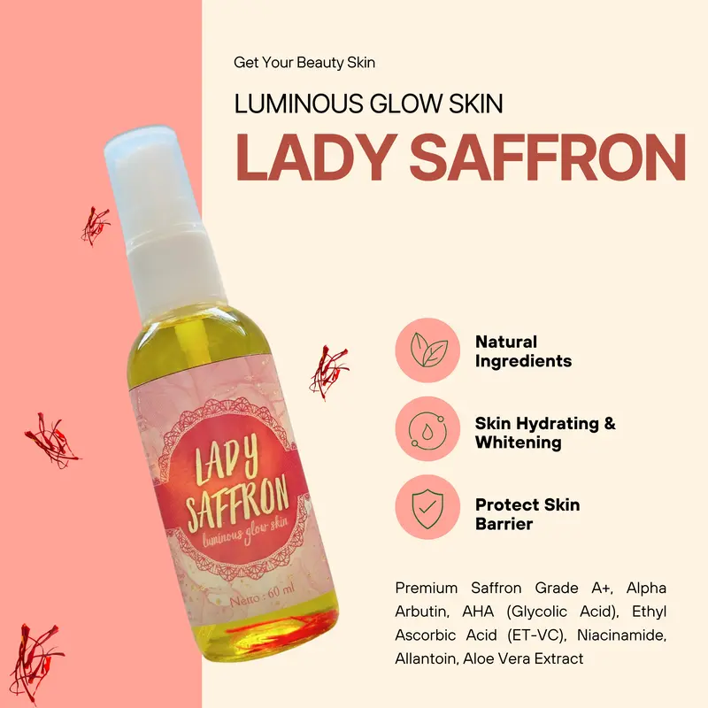 Lady Saffron Deodorant Deo Spray Dosting Antiperspirant Penghilang Bau Badan Pencerah MemutihkanKetiak Hitam Tanpa Meninggalkan Noda Kuning Alpha Arbutin Extract Niacinamide Acid deospray tawas buat ketiak 4