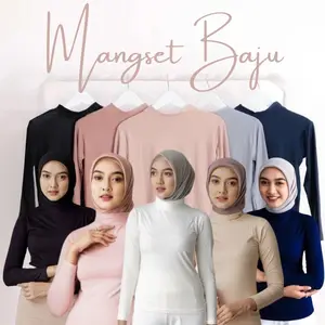 Manset baju / badan /dalaman baju lengan panjang high neck All size fit to L
