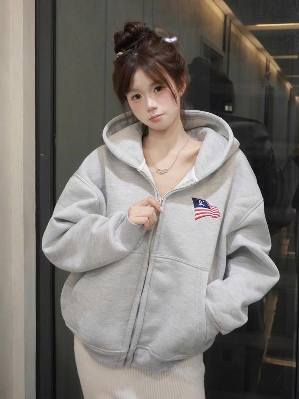 LEEZA - Áo Hoodie Zip Nỉ Bông Thêu Logo Form Boxy Local Brand Unisex 16.02