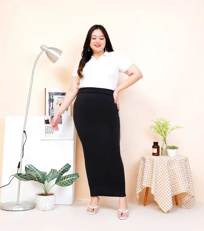 HYGET ROK SPAN PANJANG SCUBA SIZE JUMBO | Rok Kerja Formal | Rok Basic 3