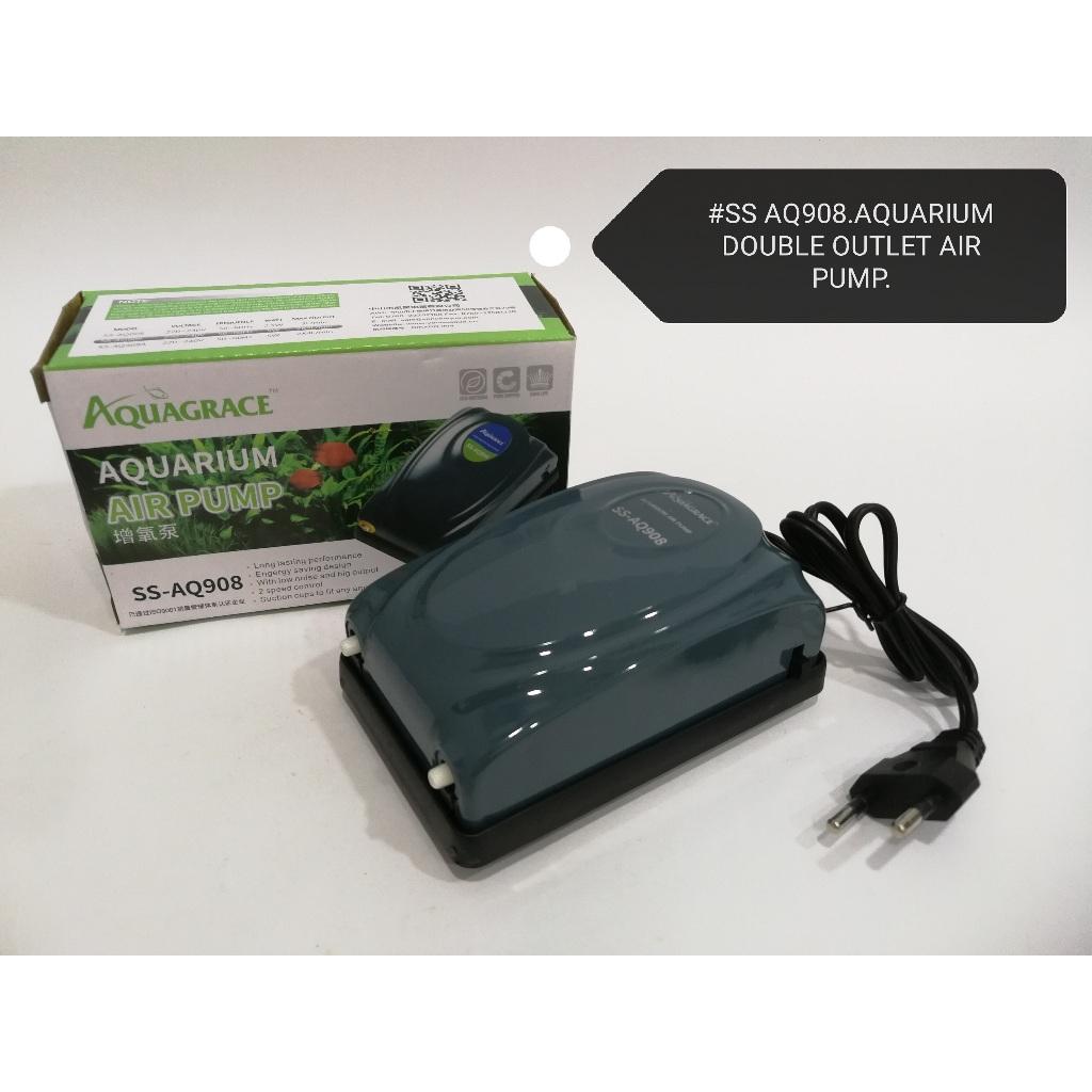 SS-AQ908 Aquarium Double Air Pump 5W 2x4L/Min [SSAQ908] Fish Pam Udara Ikan Akuarium Twin AquaGrace