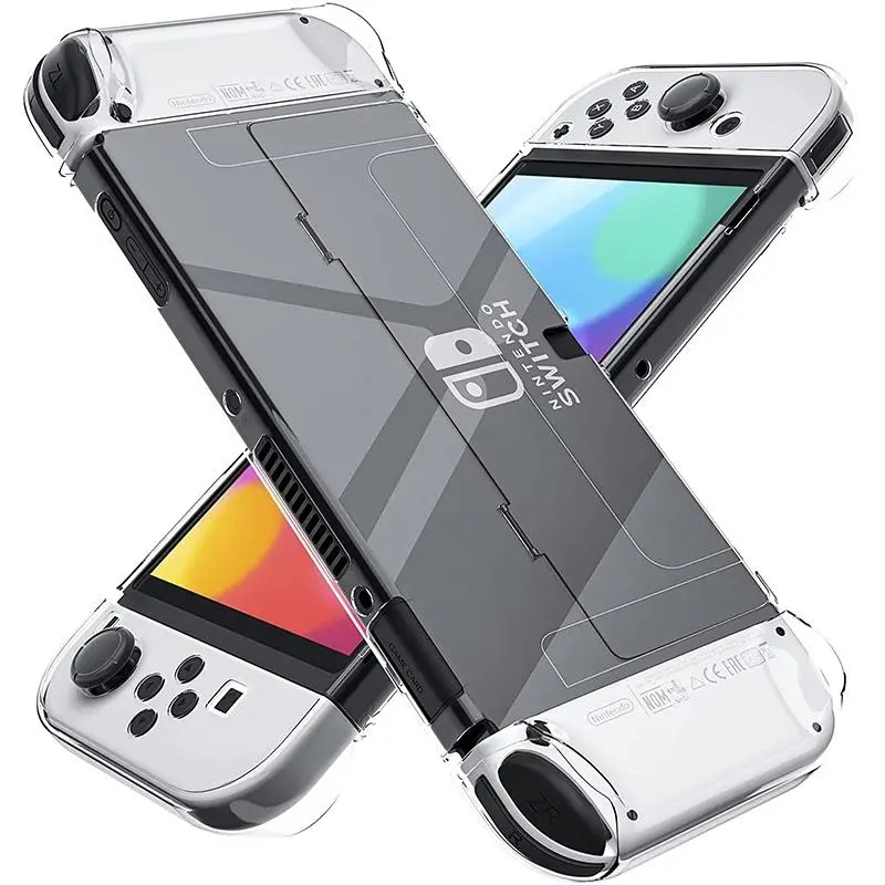 Dockable Clear Case for Nintendo Switch OLED 2021,Hard PC Protective Case Compatible with Switch OLED Console & Joy Con