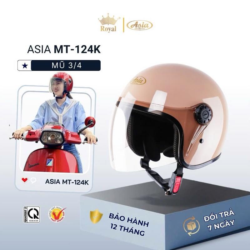 Mũ Bảo Hiểm 3/4 Kính Dài Asia MT-124K Chính Hãng Thời Trang Phù Hợp Nam Nữ| TRỰC TIẾP TỪ NHÀ MÁY