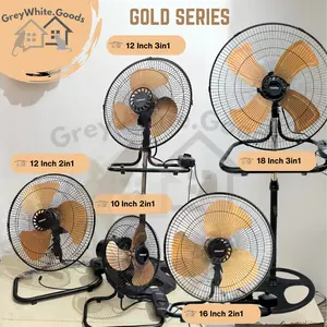 Kipas Angin Tornado Besi Emas Gold Hemat Daya Angin Kencang Mewah 3in1 2in1