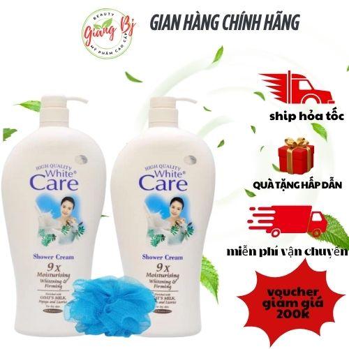 (ComBo 2 Chai) Sữa tắm dê White care 9x chai 1200ml 0