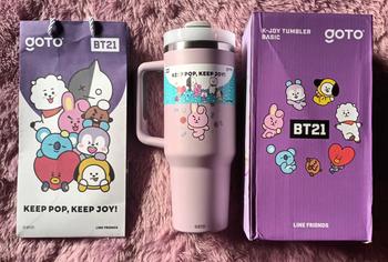 Product Review of Goto [COD] K-Joy X BT21 Tumbler Tahan Dingin Panas Botol Tempat Minum Aesthetic 1.2L from l**💜 0