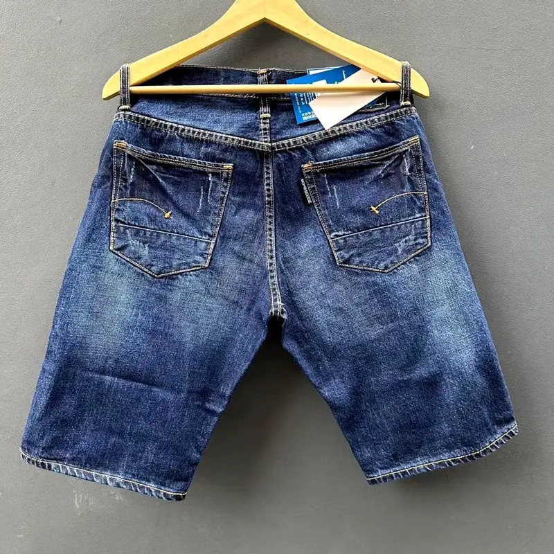 Celana Pendek Jeans  Pria Terbaru Import Distro Sobek/Celana Pria Denim Cowok/Celana Jeans Pria Dewasa Santai/Celana Distro Anak Laki Laki Fit Slim 6