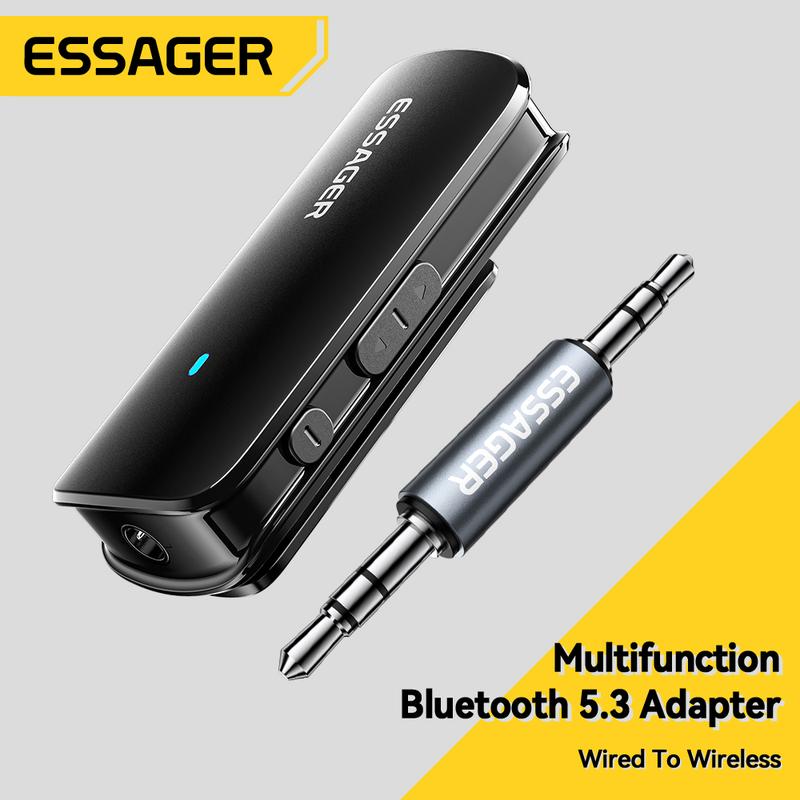 Bộ chuyển đổi Bluetooth Essager mini đa năng Bluetooth 5.3, cổng Type‑C, cáp âm thanh 3,5 mm, khe thẻ TF hỗ trợ MP3/WAV, tương thích với OMTP và CTIA, bộ chuyển đổi Bluetooth đa năng cho điện thoại di động, máy tính bảng, laptop, Switch và PS5