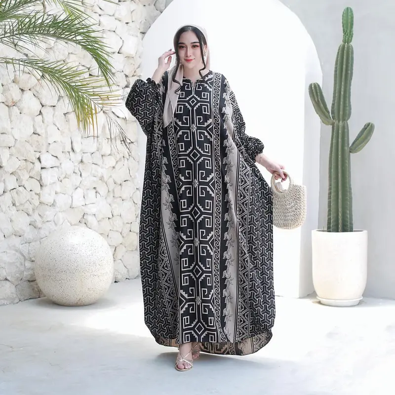 Kaftan Super Jumbo Rayon Busui Nyaman Panjang Tebal Dress Wanita - Butik Sandang 0