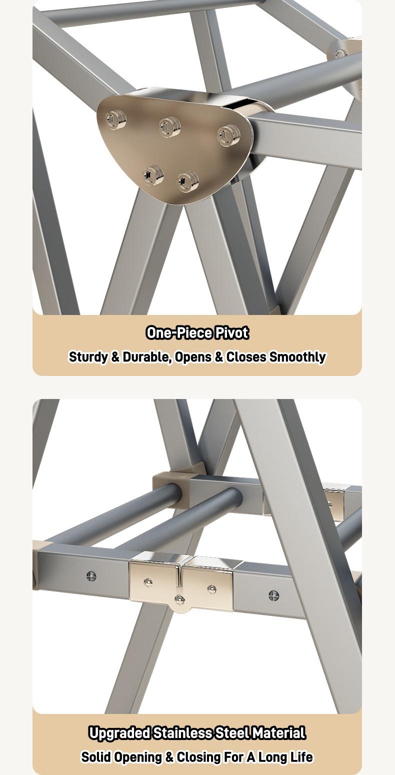 Product Introduction of [SG Stock]Foldable Clothes Drying Rack Multifunctional Laundry Rack With Wheel Stainless Steel Thickened Carbon Steel 23