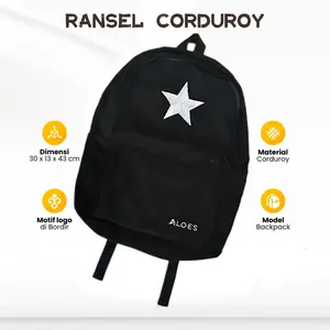 TAS RANSEL BAGPACK CORDUROY BINTANG UNISEX