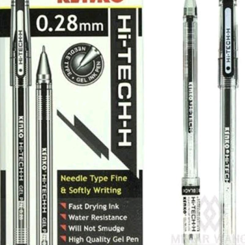 Kenko Hi Teck 0,28 Pen - Stationery Tulis Alat Hitam pulpen coquette 0