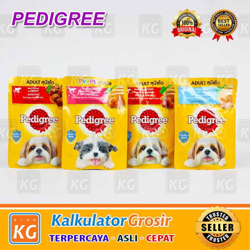 Pedigree Pouch 80gr Wet Dog Food Pedigree Makanan Anjing Puppy Adult Dewasa 0