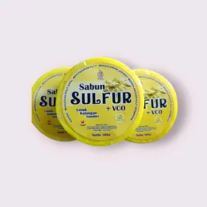 Sabun Sulfur+Vco 50 grm Soap Perawatan Mencerahkan Scrub Berjerawat Mandi Berminyak Pria Hitam