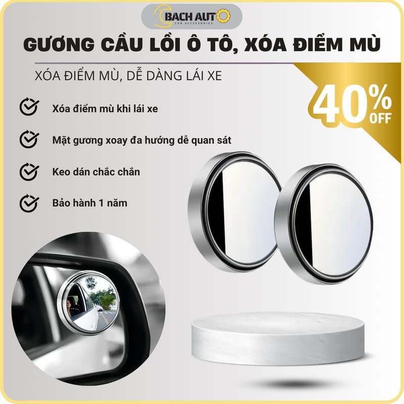 Gương Cầu Lồi Gắn Gương Chiếu Hậu Ô tô Xoay 360 độ Xoá Điểm Mù guong cau loi oto