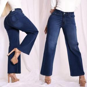 Jeans para Mujer Corte Curvo Regular Fit Cintura Alta Elástica Lavado Claro Algodón Casual Primavera Otoño Unicolor jean  mom  fit vaqueras mujer outfit
