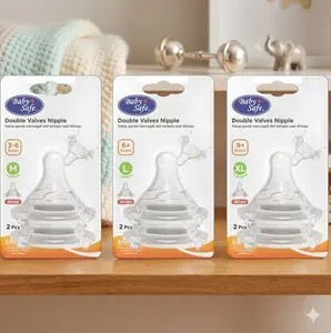 Baby Safe Dot Bayi Wide Neck DWNOM/DWNOL/DWNXL Double Valves Size M/L/XL Katup Udara Ganda Aliran Susu Lancar Bentuk Natural Cocok untuk Botol Baby Safe