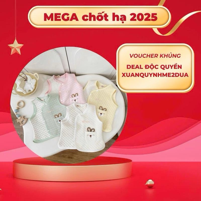  Áo Gile Nỉ Trần Bông  Hanee Họa Tiết Túi Thỏ Đáng Yêu Cho Bé Sơ Sinh 3- 9 Kg 