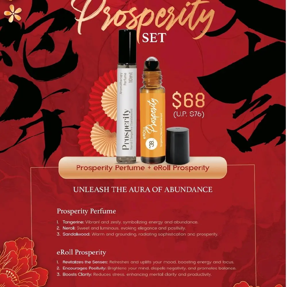 e38 Prosperity Set (eRoll Prosperity + Perfume Prosperity) CNY Good Luck, Properity, Uplift Mood, Natural Perfume, Moisturiser