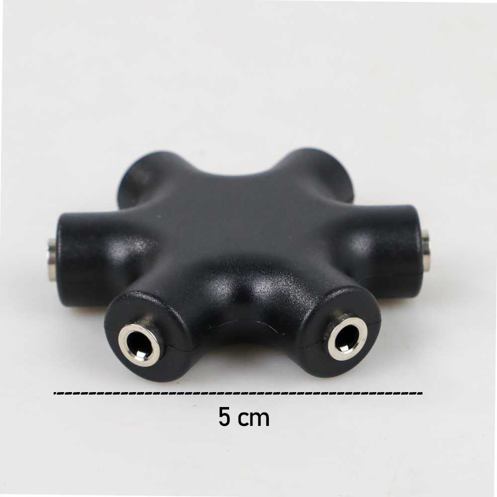 ALLOYSEED 6 Way Port Male to 5 Female Audio Earphone 3.5mm Splitter - JLT108