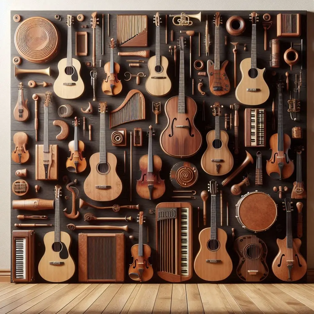 Tapestry Motif Alat Musik Gitar Piano, Dekorasi Kamar Tidur & Asrama