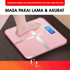 [CLM] Timbangan Badan Digital Motif Hitam Dan Gradient Polos 180 KG Ukuran 26x26cm
