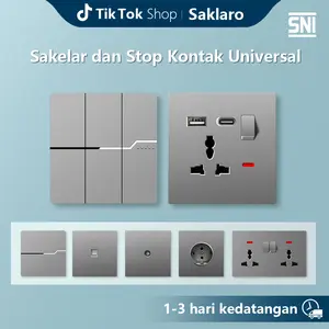 Saklar Lampu Dinding Tipe 86 Modern Universal Soket Colokan dengan Sakelar On Off Gaya Mewah Ringan Penjualan Panas cetekan listrik lampurumah minimalis broco aesthetic Hotel Rumah