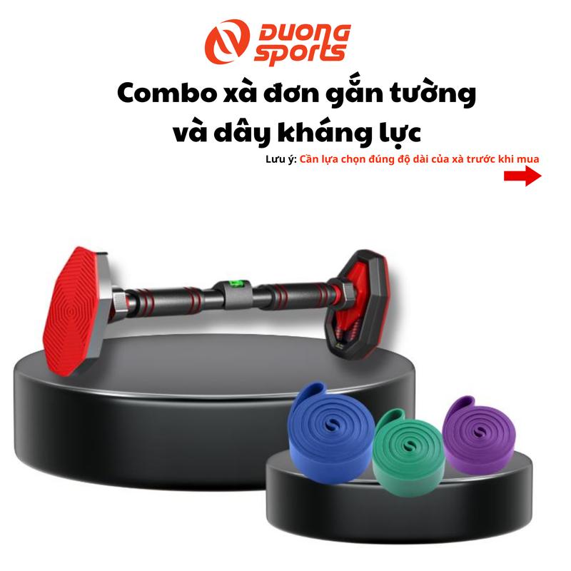 Combo tập luyện xà đơn dây kháng lực DƯƠNG SPORT - Xà đơn treo tường gắn cửa, chịu lực 750kg - Tập gym, tập thể thao, tập thể dục tại nhà