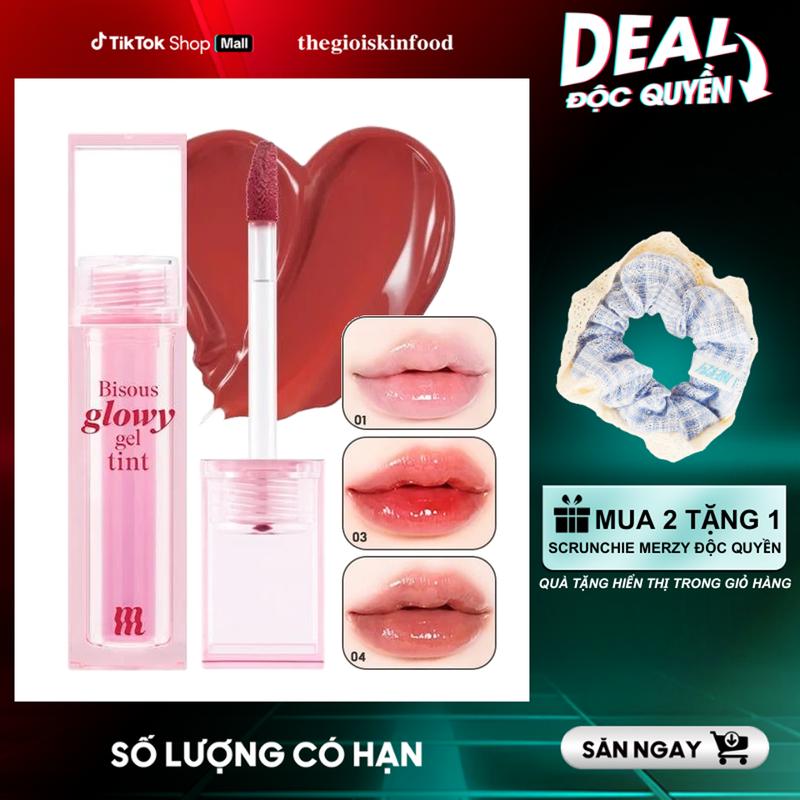 [NEW] Son Bóng Pha Lê Merzy Bisous Glowy Gel Tint 4g Cosmetic Nữ Trang Điểm Mỹ Phẩm Women