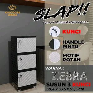 LEMARI PLASTIK PAKAIAN SLAP KINGDOM 3 SUSUN KUNCI /TANPA KUNCI POLOS AURORA / ZEBRA LEMARI PLASTIK PAKAIAN SLAP KINGDOM 3 SUSUN KUNCI /TANPA KUNCI POLOS AURORA / ZEBRA