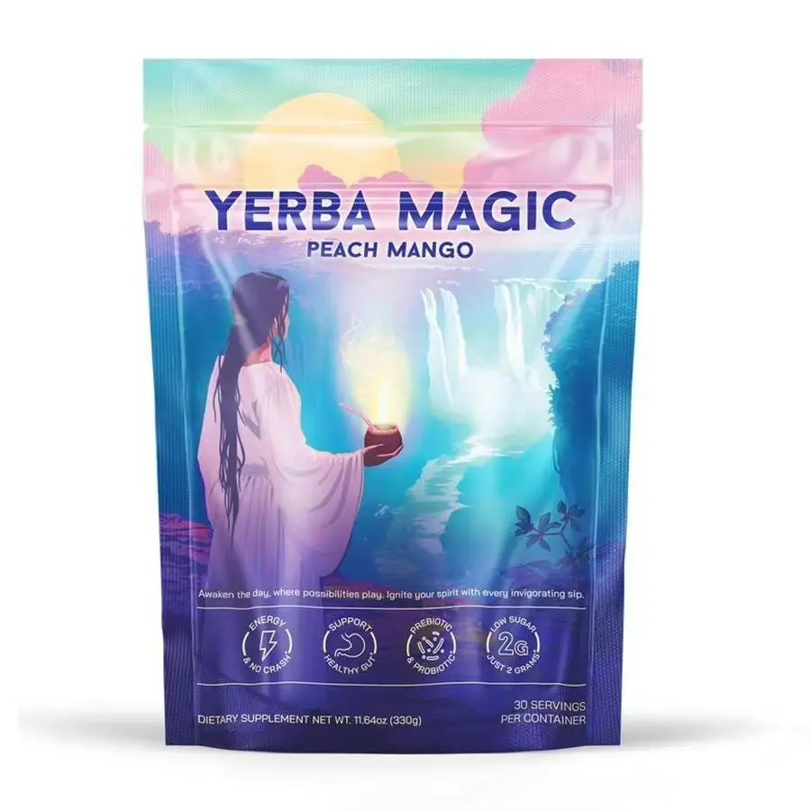 Yerba Magic | Yerba Mate Instant Tea Powder | Peach Mango Flavor | 30 Servings | Supplement