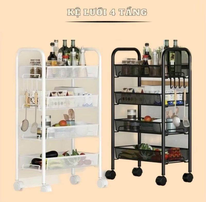 Giá Sốc Kệ Sắt Đa Năng 3 4 5 tầng Kệ Kiểu Mới Sắt Mắt Lưới Kệ Bỉm Sữa Có Bánh Xe Kệ Tiện Lợi Có Sơn Tĩnh Điện Kitchen Dễ Dàng Di Chuyển