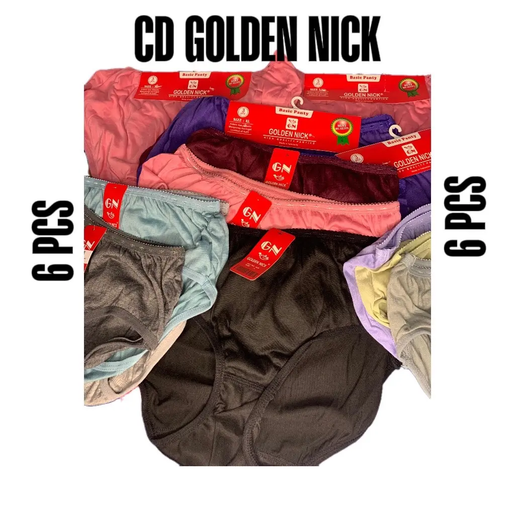 CD Perempuan celana dalam wanita golden nick  GN 937 WARNA CERAH ( 6 Pcs ) Cewek Nyaman Semi Basic Motif
