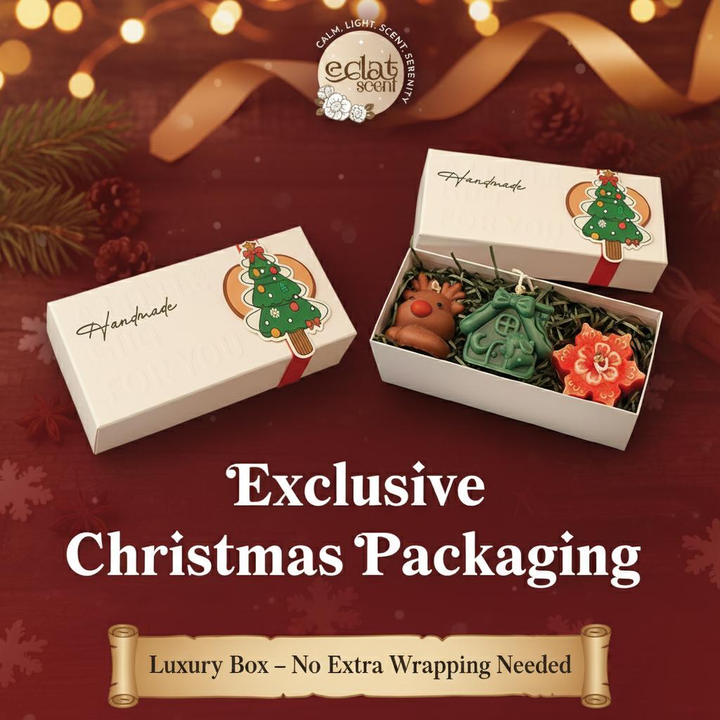 Eclat Gift Set Lilin Aromaterapi Natal Santa & Snowman | Christmas Candle Box ES032