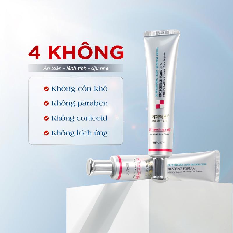 Kem mờ nám Melasma-X 3D Whitening Clinic 40ml mờ nám sạm, dưỡng trắng Nhập Khẩu Chính Hãng Làm Đẹp Da Chăm Sóc Da kem trị nám Nữ Skincare 5