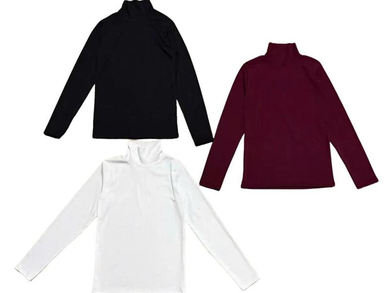 Combo3 Áo Thun Cổ Lọ 8P Nữ, Chất Liệu Tăm Lạnh, Dáng Dài, Mềm, Thoáng Mát, Form 39kg đến 56kg Tuỳ Chiều Cao