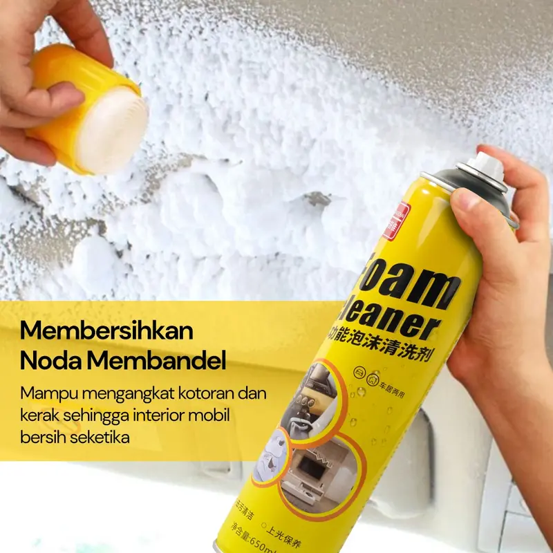 Busa Pembersih Aksesori Interior mobil furnitur  Sofa   Sepatu Multifungsi Foam Cleaner Spray 650ML 1