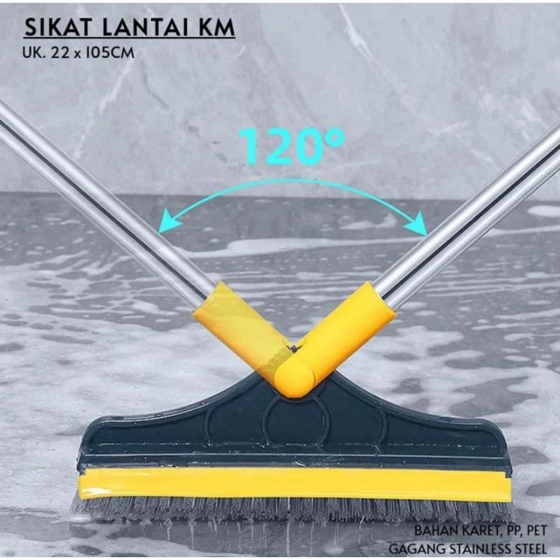 Sikat Lantai Kamar Mandi 2 IN 1 Bentuk V dengan Wiper 6