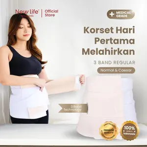 New Life 3 Band Korset Reguler / Korset Pasca Melahirkan / Postpartum Korset / Slimming Corset / Waist Shaper / Shapewear Corset Ibu Perut Hamil Wanita Belt Sabuk stagen  pasca