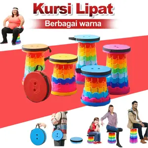 LOOGU Outdoor Kursi Lipat Camping 100kg PortableMultifungsi Kuat Kokoh &Stabil Bangku Tempat Kursi Gunung Kursi Pancing Tempat Duduk Camping Teleskopik Kursi Lipat Plastik Teleskopik Ditarik Disesuaikan
