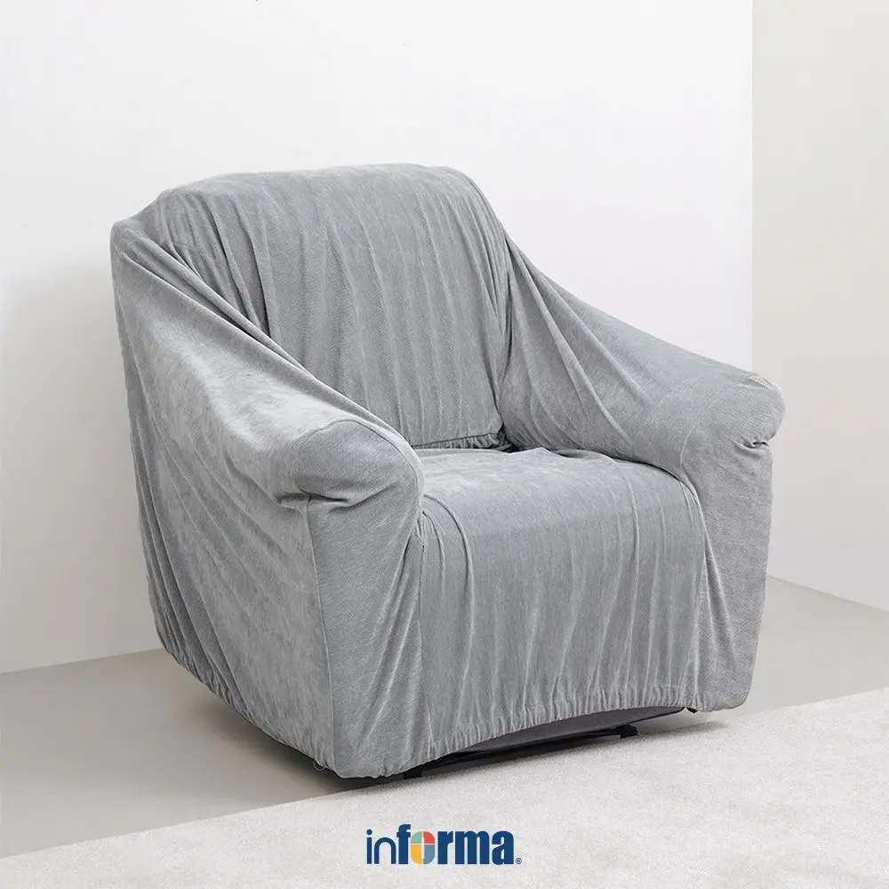 Informa Sheryn Sarung Sofa Polyester Chenille 245x60 cm - Abu-Abu Sofa Cover Sofa Protector Cover Couch