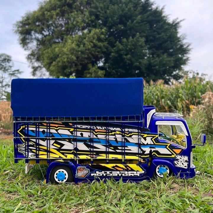 Miniatur truk oleng mainan edukasi anak kekinian bisa oleng kanan kiri bisa maju mundur full Variasi lampu oleng dan terpal 4